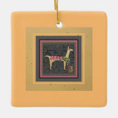 Llama Christmas Flat Tile Keramikornament (Vorderseite)