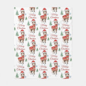 Llama Christmas Fleecedecke (Vorderseite)