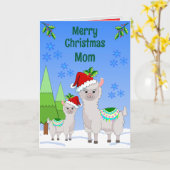 Llama Christmas Folded Greeting Card Karte (Gelbe Blume)