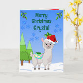 Llama Christmas Folded Greeting Card Karte (Gelbe Blume)