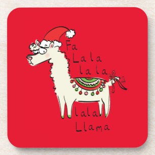 Llama Christmas Kids Niedlich Funny Getränkeuntersetzer
