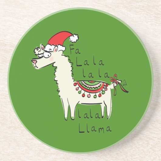 Llama Christmas Kids Niedlich Funny Getränkeuntersetzer (Vorne)