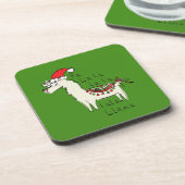 Llama Christmas Kids Niedlich Funny Getränkeuntersetzer (Linke Seite)