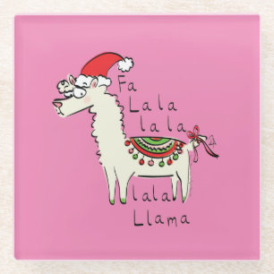 Llama Christmas Kids Niedlich Funny Glasuntersetzer