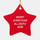 Llama Christmas Kids Niedlich Funny Keramik Ornament (Hinten)