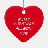 Llama Christmas Kids Niedlich Funny Keramik Ornament (Hinten)