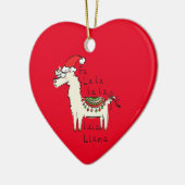 Llama Christmas Kids Niedlich Funny Keramik Ornament (Links)