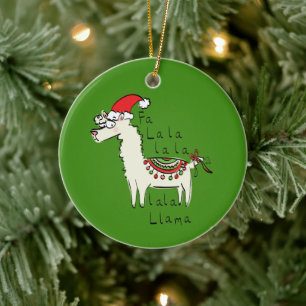 Llama Christmas Kids Niedlich Funny Keramik Ornament