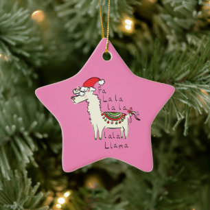 Llama Christmas Kids Niedlich Funny Keramik Ornament