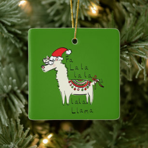 Llama Christmas Kids Niedlich Funny Keramikornament