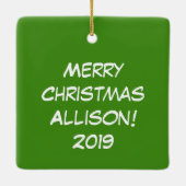 Llama Christmas Kids Niedlich Funny Keramikornament (Rückseite)