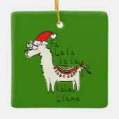 Llama Christmas Kids Niedlich Funny Keramikornament (Vorderseite)