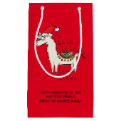 Llama Christmas Kids Niedlich Funny Kleine Geschenktüte (Vorderseite)