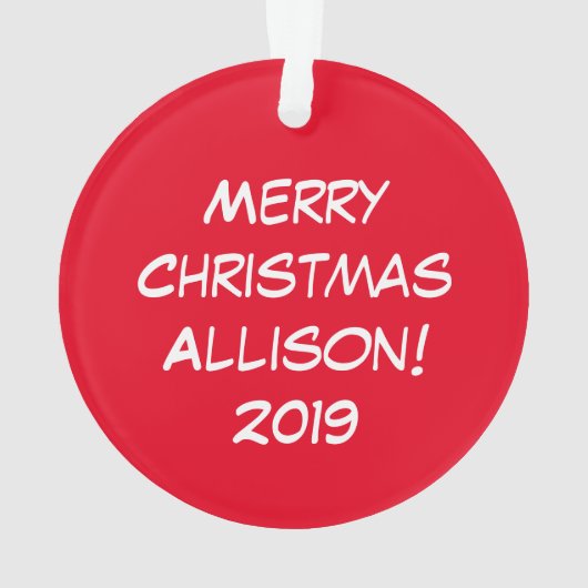 Llama Christmas Kids Niedlich Funny Ornament (Rückseite)