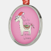 Llama Christmas Kids Niedlich Funny Ornament Aus Metall (Links)