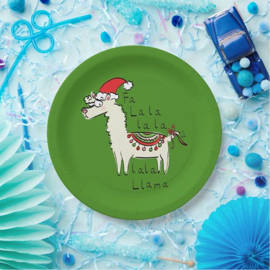 Llama Christmas Kids Niedlich Funny Pappteller (Party)