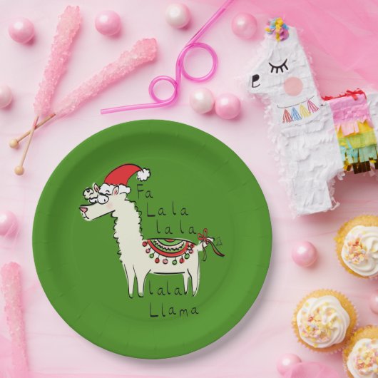 Llama Christmas Kids Niedlich Funny Pappteller (Party)
