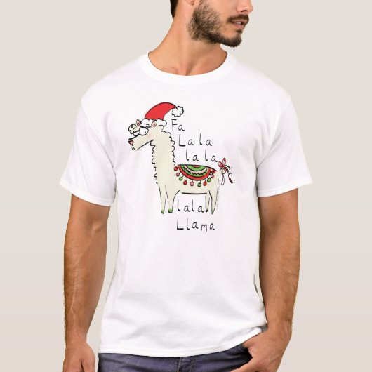 Llama Christmas Kids Niedlich Funny T-Shirt (Vorderseite)