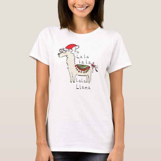 Llama Christmas Kids Niedlich Funny T-Shirt (Vorderseite)