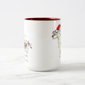Llama Christmas Kids Niedlich Funny Zweifarbige Tasse (Mittel)