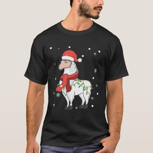 Llama Christmas Lights Sturdy Animals Alpaca Xmas T-Shirt (Vorderseite)
