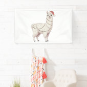 Llama Christmas Lights Sturdy Animals Lover Alpaca Banner (Insitu)