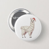 Llama Christmas Lights Sturdy Animals Lover Alpaca Button (Vorne & Hinten)