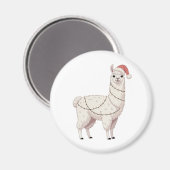 Llama Christmas Lights Sturdy Animals Lover Alpaca Magnet (Vorderseite/Rückseite)
