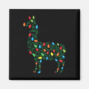 Llama Christmas Lights Sturdy Animals Lover Alpaca Magnet