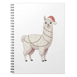 Llama Christmas Lights Sturdy Animals Lover Alpaca Notizblock