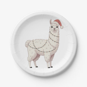 Llama Christmas Lights Sturdy Animals Lover Alpaca Pappteller