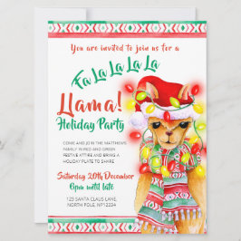 Llama Christmas Party Einladung