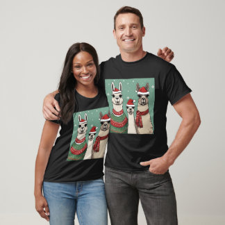 Llama Christmas Portrait T-Shirt