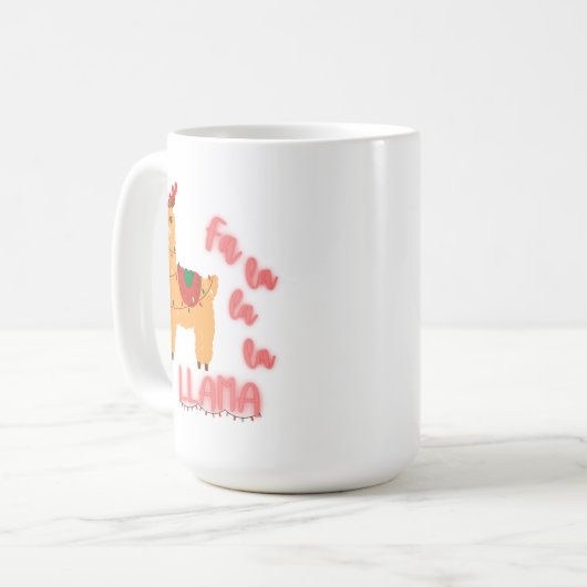 Llama Christmas Tasse (Vorderseite Links)