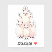 LLAMA CHRISTMAS TREE AUFKLEBER (Blatt)