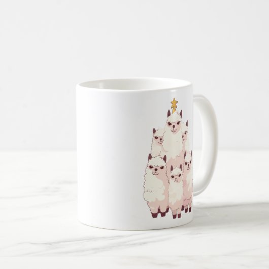 LLAMA CHRISTMAS TREE KAFFEETASSE (VorderseiteRechts)