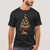 Llama Christmas Tree Lights Santa Llama Xmas T-Shirt (Vorderseite)