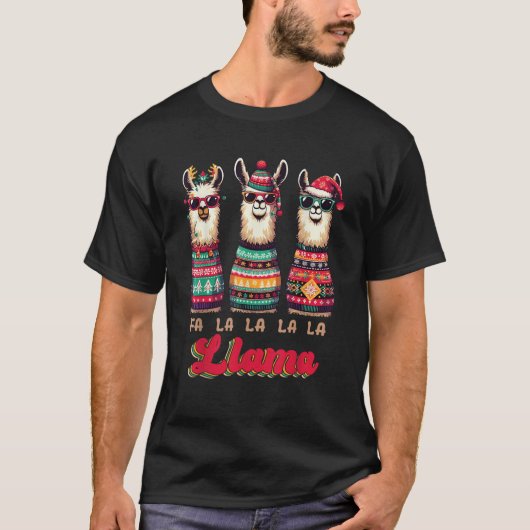 Llama Christmas Ugly Sweater Funny Llama Holiday X T-Shirt (Vorderseite)
