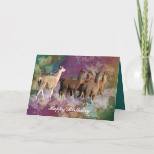 Llama Cloud Fantasy - White and Brown Llamas Karte