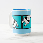 Llama Cool Peeking Sunglasses Furry Animal Trio Zweifarbige Tasse (Vorderseite Links)