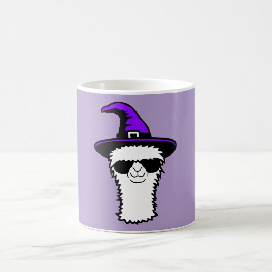 Llama Cool Witch Hat Sunglasses Furry Alpaca Fun Kaffeetasse (Mittel)