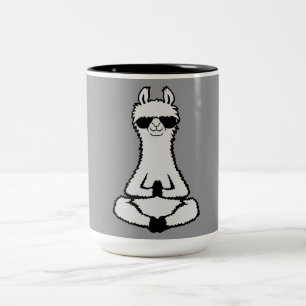 Llama Cool Zen-Meditationspose Sonnenbrille Entspa Zweifarbige Tasse