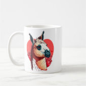 Llama Cute Alpaca Valentines Day Animal Kaffeetasse (Links)