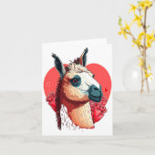 Llama Cute Alpaca Valentines Day Animal  Karte (Gelbe Blume)