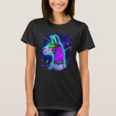 Llama Cyborg Robot Llama Cool Artistic Retro Alpac T-Shirt (Vorderseite)