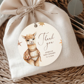 Llama Danke Baby Shower Geschenkanhänger
