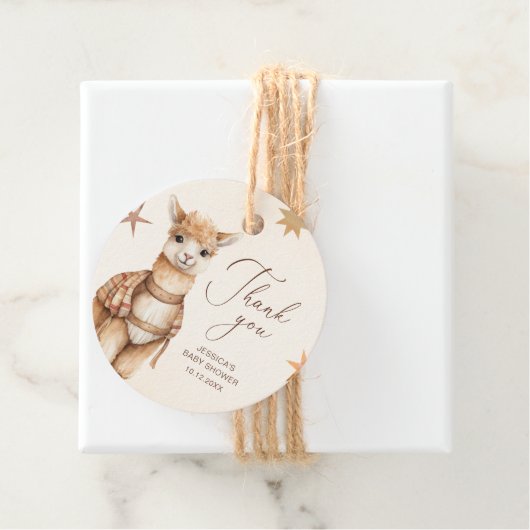 Llama danke dir Baby Dusche Geschenkanhänger (Beispiel)