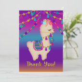 Llama danke! | Imitate Glitzer Dankeskarte (Stehend Vorderseite)