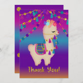 Llama danke! | Imitate Glitzer Dankeskarte (Vorne/Hinten)