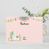 Llama Danke Karte Duwer Fiesta Cactus Mexican (Stehend Vorderseite)